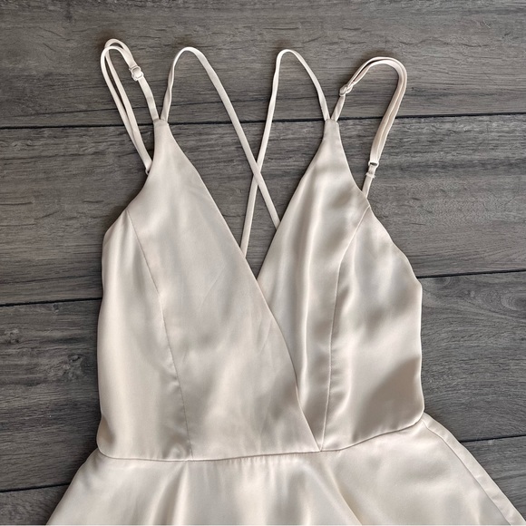 SOLD - Urban Outfitters Strappy Chiffon Skater Dress in Creme Size S - Picture 4 of 10